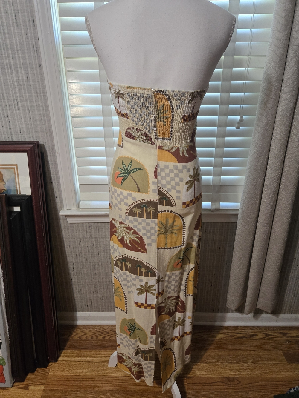 NWT Anthropolgie Strapless Tropical Print Midi Dress in Multi Color Sz S - Picture 8 of 12